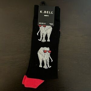 NWT K. Bell Men’s Shoe Size 6.5-12 Elephant with Sunglasses Socks